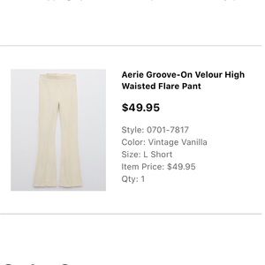 Aerie Groove-On Velour High Waisted Flare Pant
